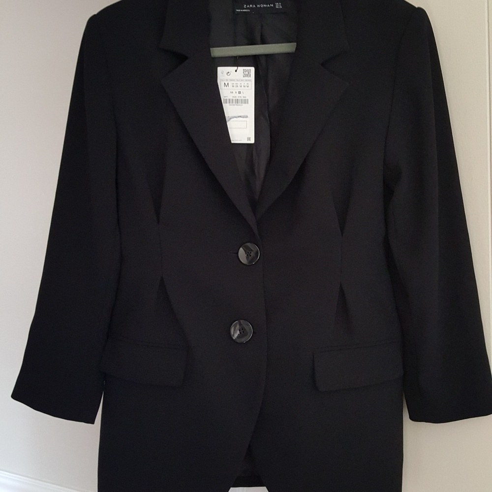Zara Woman Black Modern Blazer NWT